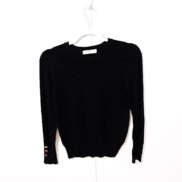 Zara Sweaters - Zara Knit black gold button sleeve pullover D1